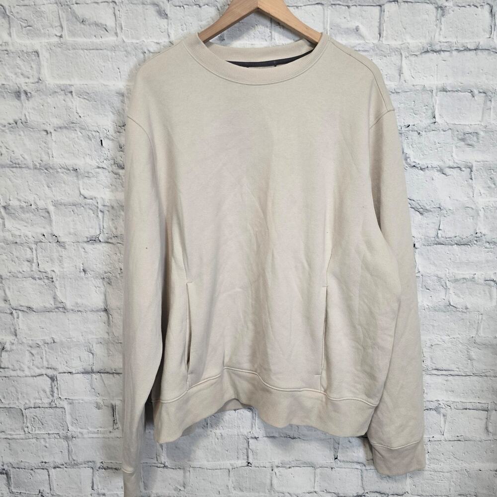 All In motion Beige Crewneck Sweatshirt Sz XL Pockets sweater fleece A30